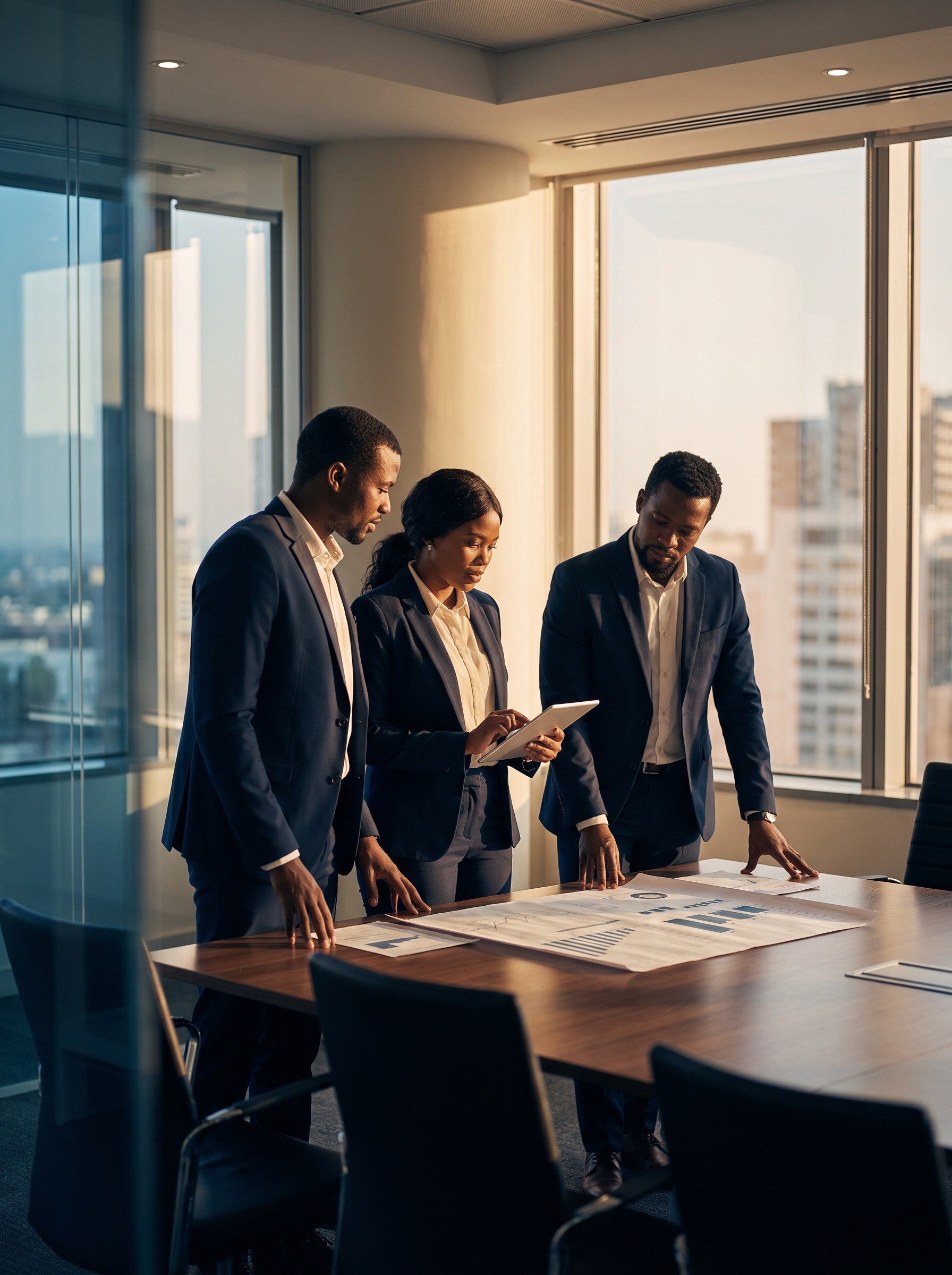 Benval consultants leading an executive strategy meeting